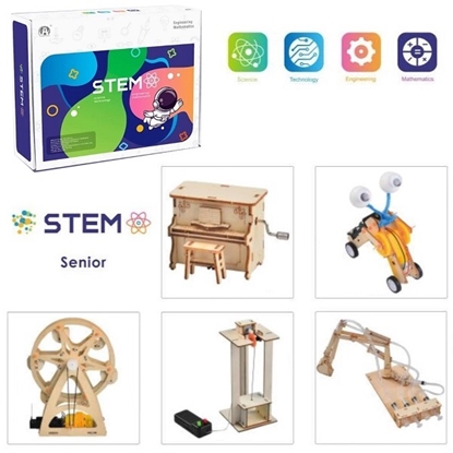 Attēls no Wooden Assembly Advanced Science Lab Kit, 5in1 STEM Educational Toys