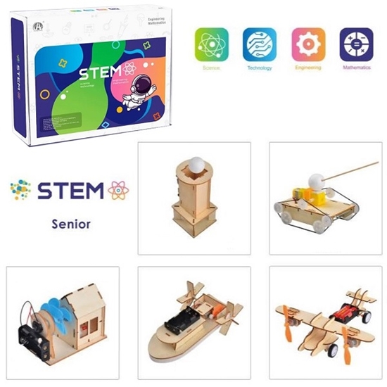 Picture of Wooden Assembly Advanced Science Lab Kit, 5in1 STEM Educational Toys