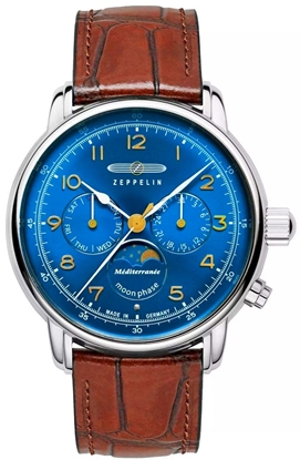 Attēls no ZEPPELIN Mediterranee Moonphase 9636-3 Men's Watch / silver