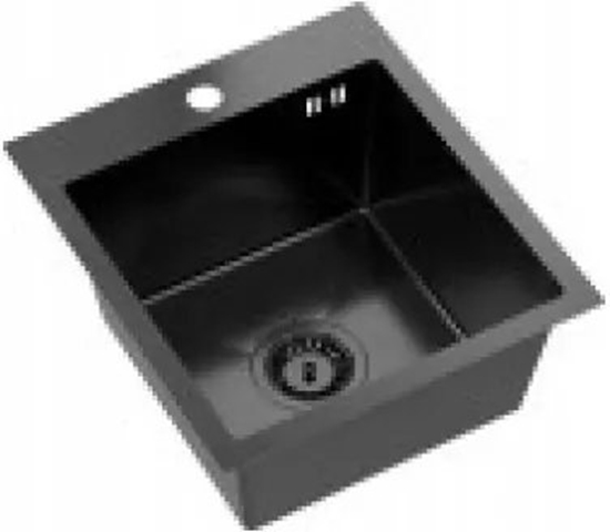 Picture of Zlewozmywak GraniteQ QUADRON LUKE zlewozmywak stalowy czarny metalowy (50x45x20) z syfonem 1-komorowy b/o