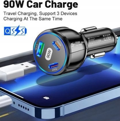Picture of adowarka ECOBOX SZYBKA ADOWARKA SAMOCHODOWA 90W PORTY 2XTYP C + 1XUSB