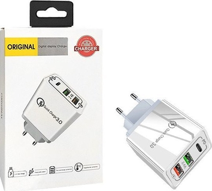 Picture of adowarka M ADOWARKA SIECIOWA 2.4A  20W BIAA VEGA FASTON QUICK 3.0 FAST CHARGER 2400mA 2X USB 1X PD 2.1A SINGLE