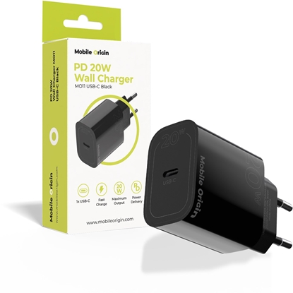 Изображение adowarka PNY Mobile Origin PD20W Wall Charger MO11, black, 1 USB-C