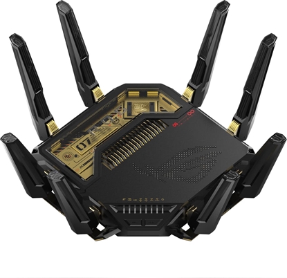 Picture of Asus ROG Rapture GT-BE98 bezvadu rūteris 10 Gigabit Ethernet Quad-band (2.4 GHz / 5 GHz-1 / 5 GHz-2 / 6 GHz) Melns