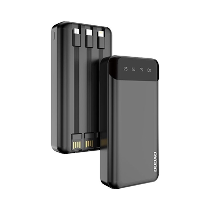 Изображение Dudao Dudao capacious powerbank with 3 built-in cables 20000mAh USB Type C + micro USB + Lightning black (Dudao K6Pro +)
