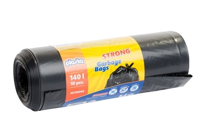 Изображение Garbage Bags Plasta, 140 L, 10 vnt, 40 µm, Black