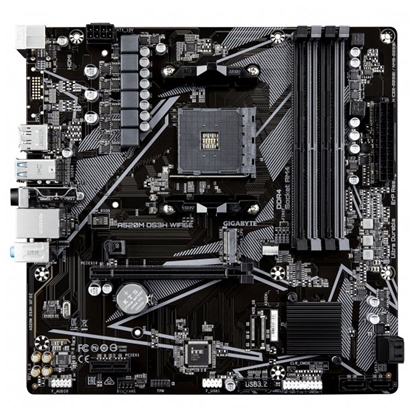 Picture of Gigabyte A520M DS3H WIFI6E | Processor family AMD | Processor socket AM4 | DDR4 | Supported hard disk drive interfaces SATA, M.2 | Number of SATA connectors 4