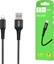Attēls no Kabel USB Denmen USB-A - Lightning 1 m Czarny (35219)