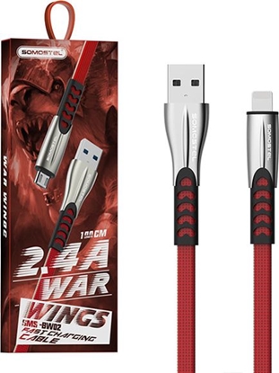 Изображение Kabel USB Somostel USB-A - Lightning 1 m Czerwony (25701)