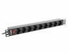 Picture of Lanberg PDU Steckdosenleiste 19" 1U 9x Schuko 3m schwarz