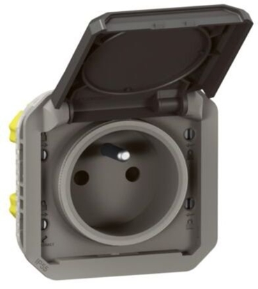 Изображение NOWE PLEXO 55 Gniazdo 2P+Z zaciski automatyczne mechanizm 16A - 250V AC antracyt 069891L