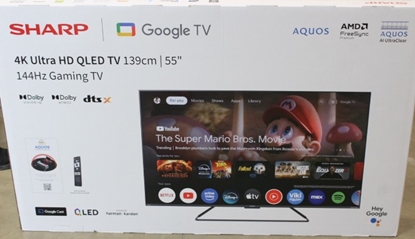 Attēls no SALE OUT. Sharp 55GR8265E 55" (139cm) 4K Ultra HD QLED Smart Google Frameless TV, 144Hz, Dolby Vision IQ, Dolby Atmos, Harman/Kardon | Sharp 55GR8265E | 55 | Smart TV | Google TV | UHD | DEMO