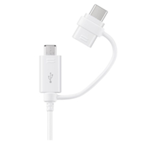 Изображение Samsung Data Cable Micro-USB to USB-A + USB-C Adapter white bulk