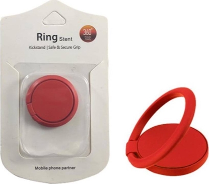 Picture of UCHWYT TELEFONU STOJAK FLAT UNIWERSALNY CZERWONY RING HOLDER RED