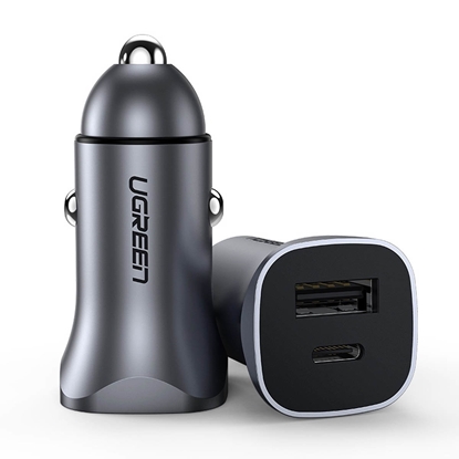 Picture of UGREEN CD130 Car Charger  USB-A+PD 3.0  USB-C  QC3.0 30W (Grey)
