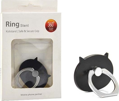 Picture of Vega UCHWYT TELEFONU STOJAK GRUBY KOT CZARNY UNIWERSALNY NA RK RING HOLDER>