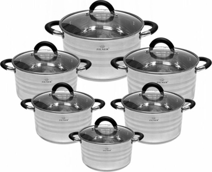 Изображение Zilner ZESTAW GARNKÓW STALOWYCH 12 ELE. ZILNER ZL-8110
