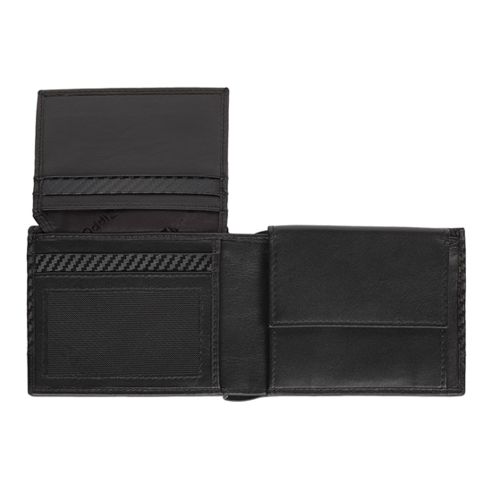 Picture of ZIPPO CARBON RANGE  MEN'S WALLET, TRI-FOLD, WITH COIN CASE, Black