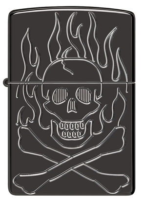 Picture of Zippo Lighter 46930 Armor® Flaming Skull Design