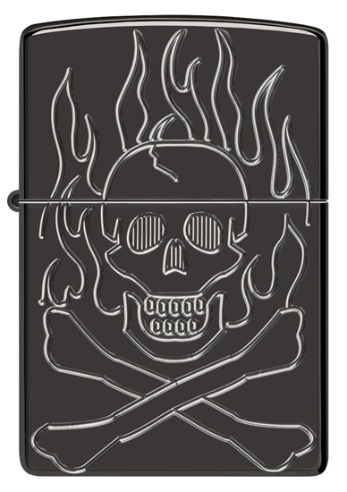 Изображение Zippo Lighter 46930 Armor® Flaming Skull Design