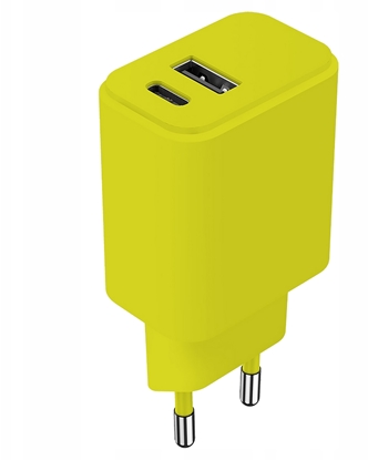 Picture of adowarka Alogy Setty adowarka sieciowa USB + USB-C 20W LSIM-AC-2011 limonkowa