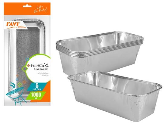 Picture of Aluminium moulds 1000 ml, 5 pcs, 18.7 x 7.5 x 38, 00111, Simple Solution