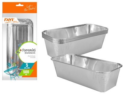 Attēls no Aluminium moulds 500 ml, 5 pcs, 15.5 x 6.5 x 32.5, 00110, Simple Solution