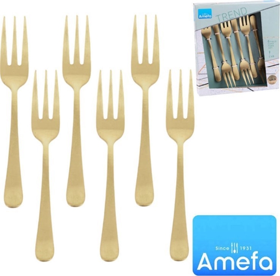 Picture of Amefa Austin 1410 - 6 Cake Forks in trend box  - champagne
