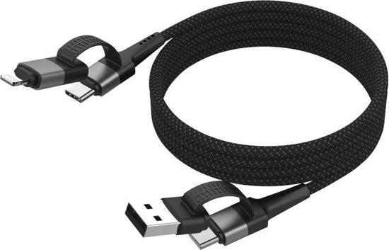 Picture of Ansmann 1700-0188 kabel USB 1,2 m USB A/USB C USB C/Lightning czarny, srebrny