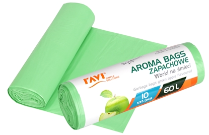 Attēls no Aroma Bags Garbage bags Green apple, 60 L, 10 pcs., 4 x 17 x 4, 10704, Simple Solution