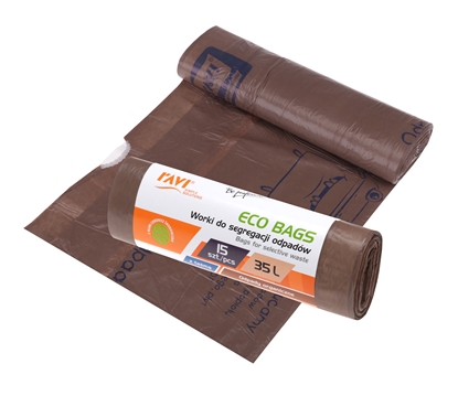 Attēls no Bags for selective waste, 35l, 15 pcs, BIO, 19 x 4.5 x 4.5, 00776, Simple Solution