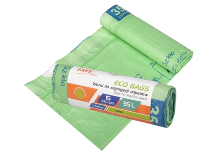 Attēls no Bags for selective waste, 35L, 15pcs, Glass, 19 x 5 x 5, 00077, Simple Solution
