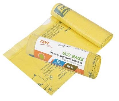 Attēls no Bags for selective waste, 60L, 10pcs, Plastic, 6.5 x 3.5 x 19, 00788, Simple Solution