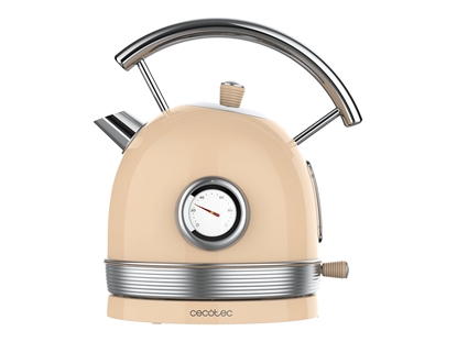 Attēls no Cecotec Kettle | ThermoSense 420 Vintage | 2200 W | Electric | 1.8 L | Stainless steel | 360° rotational base | Light Beige