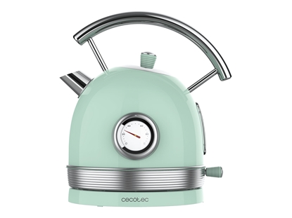 Attēls no Cecotec Kettle | ThermoSense 420 Vintage | 2200 W | Electric | 1.8 L | Stainless steel | 360° rotational base | Light Green
