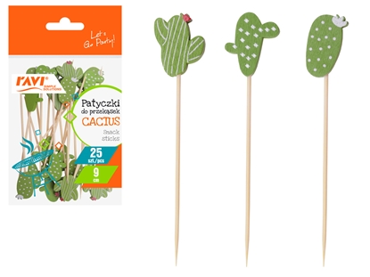 Attēls no Decorative snack sticks CACTUS, 25 pcs, 9 cm, 18 x 9.5 x 1, 91842, Simple Solution