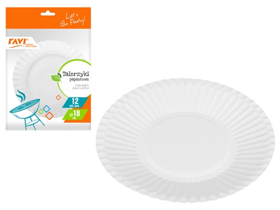 Picture of Disposable paper plates, 18 cm, 12 pcs, 21 x 2.5 x 29, 00307, Simple Solution