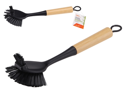 Attēls no Double-sided dish brush Bamboo, 8 x 7.5 x 28, 40268, Simple Solution