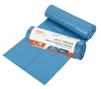 Attēls no ECO TREND Garbage bags, 120l 5pcs, blue (paper), 18.5 x 4.5 x 4.5, 00766, Simple Solution