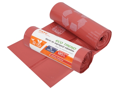 Attēls no ECO TREND Garbage bags, 120l 5pcs, red (metal), 19 x 7 x 7, 00740, Simple Solution