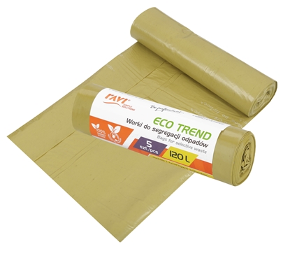 Attēls no ECO TREND Garbage bags, 120l, 5pcs, yellow (plastic), 19.5 x 5 x 5, 00742, Simple Solution