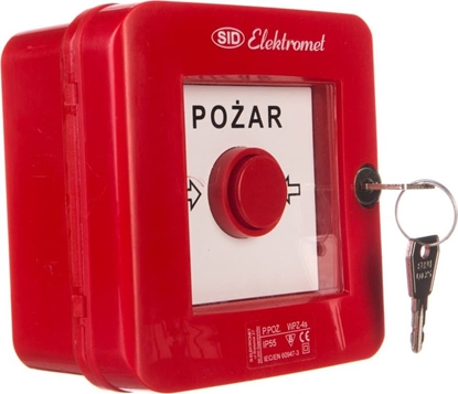 Изображение Elektromet Rczny ostrzegacz poarowy z zamkiem 2Z 2R 12A IP55 WPZ-4s (921462)