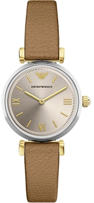 Изображение Emporio Armani AR11770 Women’s Watch 28mm Champagne Dial Brown Leather Strap