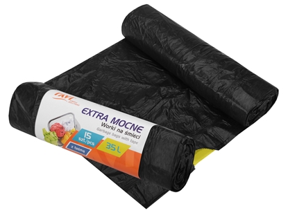 Attēls no EXTRA STRONG Garbage bags with tape 35 L, LD/HD, 15 pcs, 21 x 4 x 4, 00726, Simple Solution