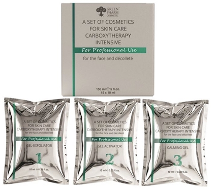 Изображение Galt GREEN PHARM Carboxy Therapy el aktywujcy 5x10ml + el peelingujcy 5x10ml + el uspokajajcy 5x10ml
