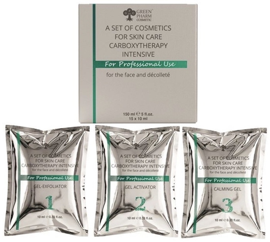 Изображение Galt GREEN PHARM Carboxy Therapy el aktywujcy 5x10ml + el peelingujcy 5x10ml + el uspokajajcy 5x10ml