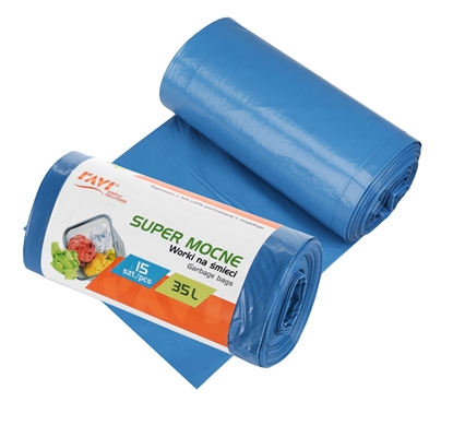 Attēls no Garbage bags 35 L, 52 x 57 cm, LDPE, 15 pcs, 6 x 14 x 6, 10705, Simple Solution