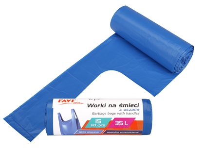 Attēls no Garbage bags with handle 35 L / 15 pcs, 13 x 4.5 x 4.5, 10711, Simple Solution