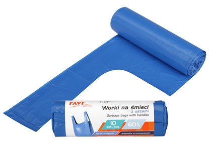 Attēls no Garbage bags with handle 60 L / 10 pcs, 15.5 x 4.5 x 4.5, 10712, Simple Solution