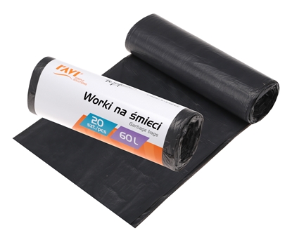 Attēls no HDPE Garbage bags, 60 L 60 x 80 cm, 20 pcs, 20.5 x 5 x 5, 00712, Simple Solution